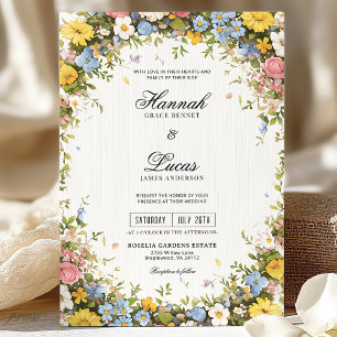 Colourful Wildflower Floral Wedding  Invitation
