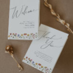 Colourful Wildflower | Folded Wedding Program<br><div class="desc">This colourful wildflower | folded wedding program is perfect for your simple, whimsical boho rainbow summer wedding ceremony. The bright, enchanted pink, yellow, orange, and gold colour florals give this product the feel of a minimalist elegant vintage hippie spring garden. The modern design is artsy and delicate, portraying a classic...</div>