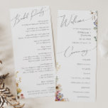Colourful Wildflower Garden | Wedding Program<br><div class="desc">This colourful wildflower garden | wedding program is perfect for your simple, whimsical boho rainbow summer wedding ceremony. The bright, enchanted pink, yellow, orange, and gold colour florals give this product the feel of a minimalist elegant vintage hippie spring garden. The modern design is artsy and delicate, portraying a classic...</div>