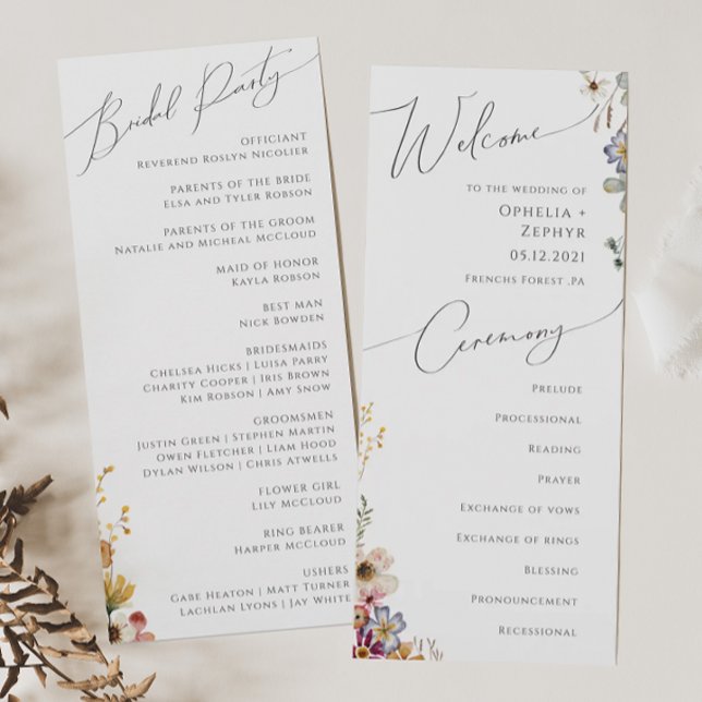 Colourful Wildflower Garden | Wedding Program (Creator Uploaded)