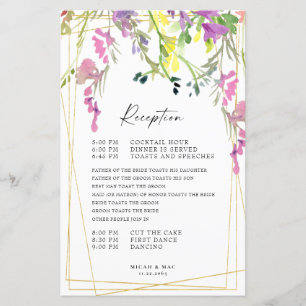 Colourful Wildflower Geometric Reception Timeline