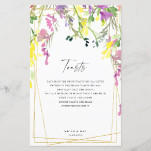 Colourful Wildflower Geometric Reception Toasts II