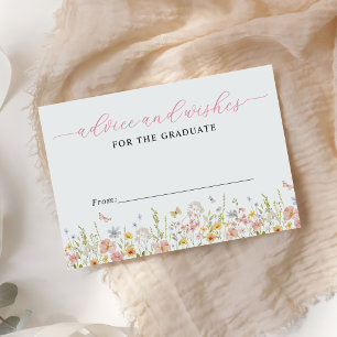 Colourful Wildflower Graduation Advice Wishes Enclosure Card