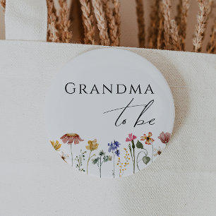 Colourful Wildflower Grandma To Be 2 Inch Round Button