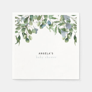 Colourful Wildflower Greenery Custom Blue Baby  Napkin