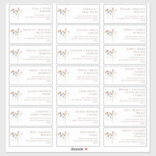 Colourful Wildflower Guest Address Labels