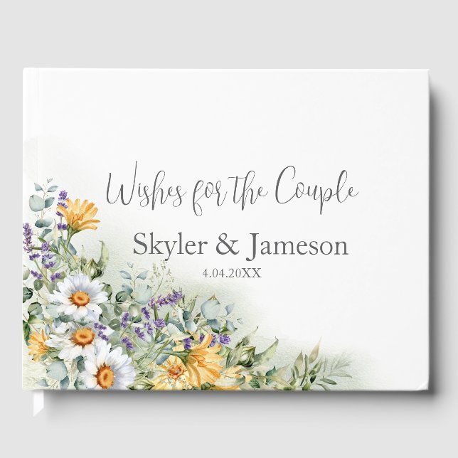 Colourful Wildflower Guest Book (Front)