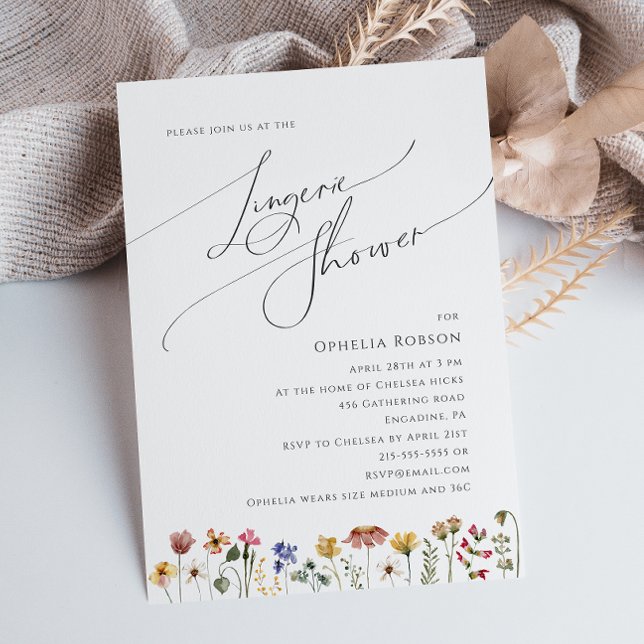 Colourful Wildflower | Lingerie Shower Invitation (Creator Uploaded)