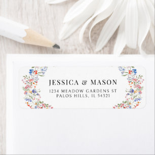 Colourful Wildflower Meadow Flower Return Address