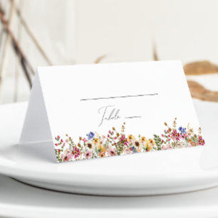 Colourful Wildflower   Meadow Folded  Place Card