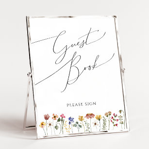 Colourful Wildflower   Meadow Guest Book Sign