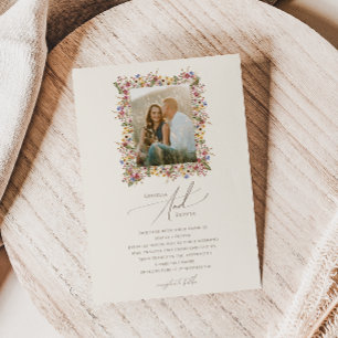Colourful Wildflower   Meadow Photo Wedding Invitation