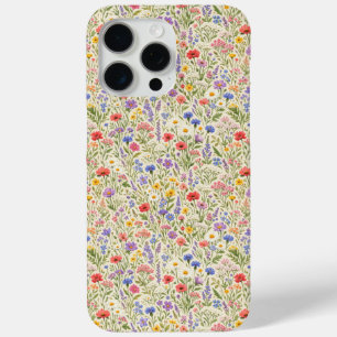 Colourful Wildflower Meadow Seamless Pattern iPhone 15 Pro Max Case