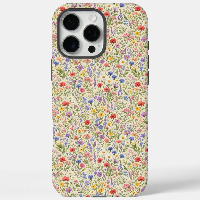 Colourful Wildflower Meadow Seamless Pattern Case-Mate iPhone Case (Back)