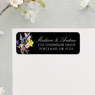 Colourful Wildflower Meadow Wedding Return Address