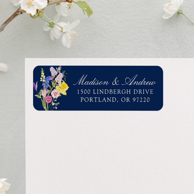 Colourful Wildflower Meadow Wedding Return Address (Creator Uploaded)