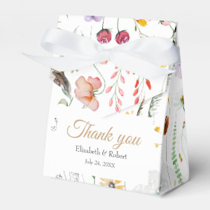 Colourful Wildflower Meadow Wedding Thank You Favor Box