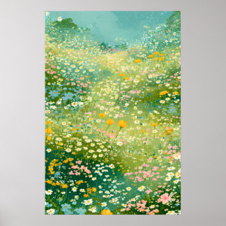 Colourful Wildflower Meadows Poster