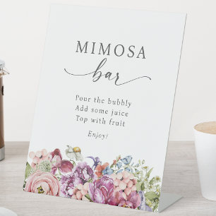 Colourful Wildflower Mimosa Bar Sign