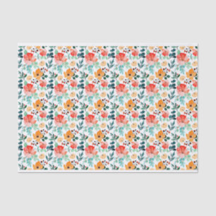 Colourful Wildflower Mixed Floral Pattern Tissue Paper
