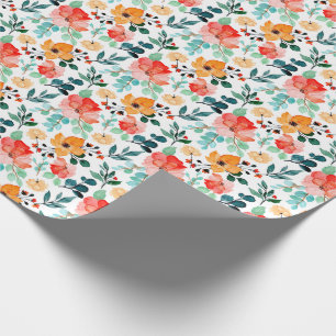 Colourful Wildflower Mixed Floral Pattern Wrapping Paper