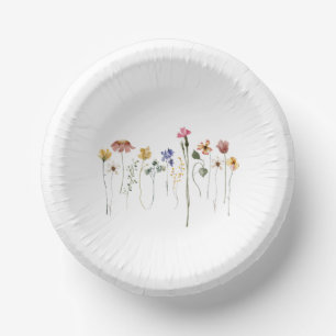 Colourful Wildflower Paper Plate