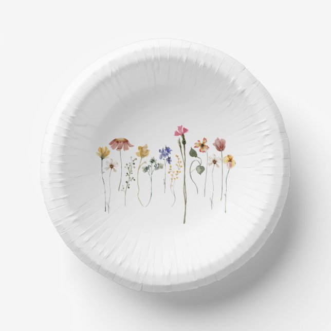 Colourful Wildflower Paper Plate (Front)