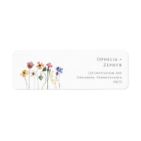 Colourful Wildflower | Return Address Label