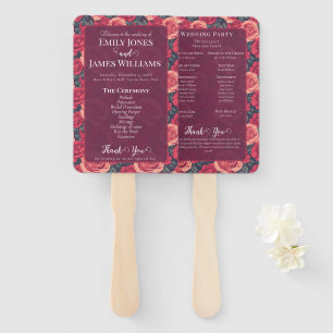 Colourful Wildflower Rose Flower Romantic Wedding  Hand Fan
