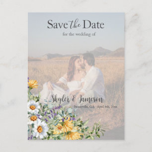 Colourful Wildflower Save the Date Photo Postcard
