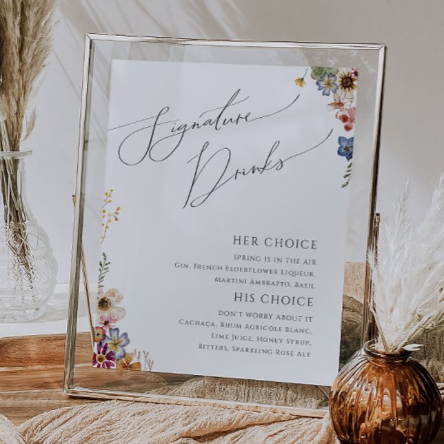 Colourful Wildflower | Signature Drinks Sign (Creator Uploaded)