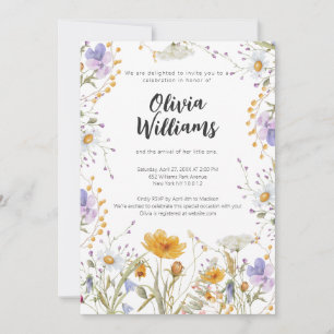 Colourful wildflower spring floral Baby Shower  Invitation