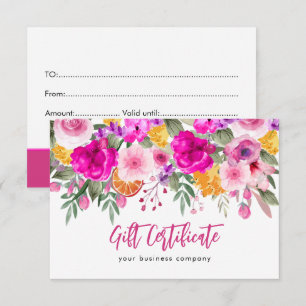 Colourful Wildflower Spring Gift Certificate