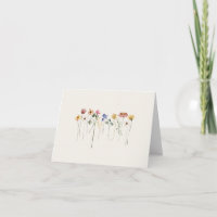 Colourful Wildflower Thank you Note Card