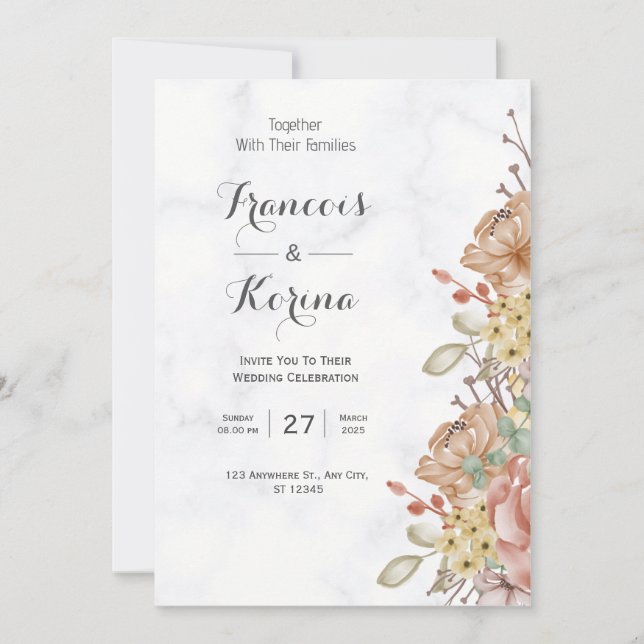 Colourful Wildflower | The Wedding Invitation (Front)