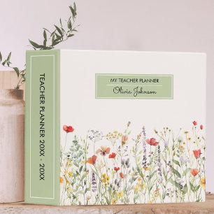 Colourful Wildflower Watercolor Summer Floral Binder