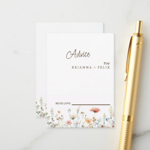 Colourful Wildflower Wedding Advice Card