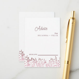 Colourful Wildflower Wedding Advice Card