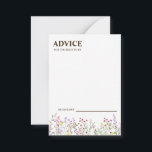 Colourful Wildflower Wedding Advice Card<br><div class="desc">This is Beautiful elegant wildflower Wedding Advice Card. This colourful wildflower wedding advice card is perfect for your simple,  whimsical boho rainbow summer wedding. It is perfect as wedding place cards,  business cards and more. Click on the customize it button to personalize the design.</div>
