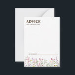 Colourful Wildflower Wedding Advice Card<br><div class="desc">This is Beautiful elegant wildflower Wedding Advice Card. This colourful wildflower wedding advice card is perfect for your simple,  whimsical boho rainbow summer wedding. It is perfect as wedding place cards,  business cards and more. Click on the customize it button to personalize the design.</div>