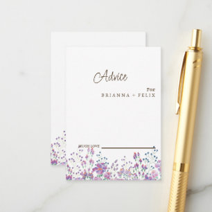 Colourful Wildflower Wedding Advice Card