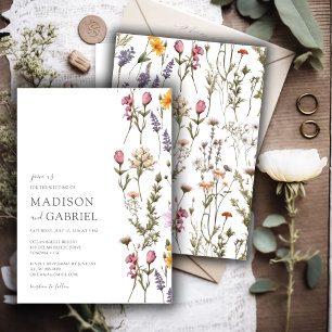Colourful Wildflower Wedding  Invitation