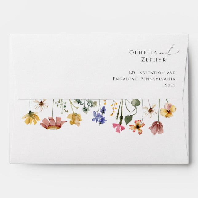 Colourful Wildflower | Wedding Invitation Envelope (Back (Top Flap))