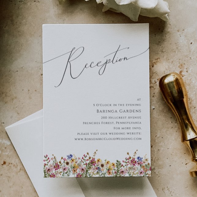 Colourful Wildflower | Wedding Reception Card (Creator Uploaded)