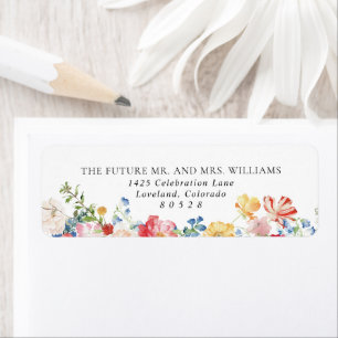 Colourful Wildflower Wedding Return Address