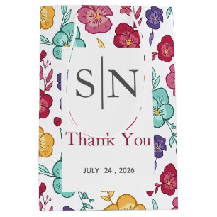 Colourful Wildflower Wedding Thank You Gift Bag