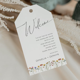 Colourful Wildflower   Wedding Welcome Gift Tags