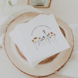 Colourful Wildflower Wild and Onederful Birthday Napkin