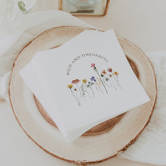 Colourful Wildflower Wild and Onederful Birthday Napkin