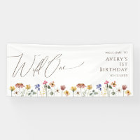 Colourful Wildflower Wild One Welcome Birthday